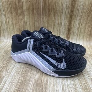 Nike Metcon 6 Men's Size 8 Training Shoes Black White Gym Sneakers CK9388-010